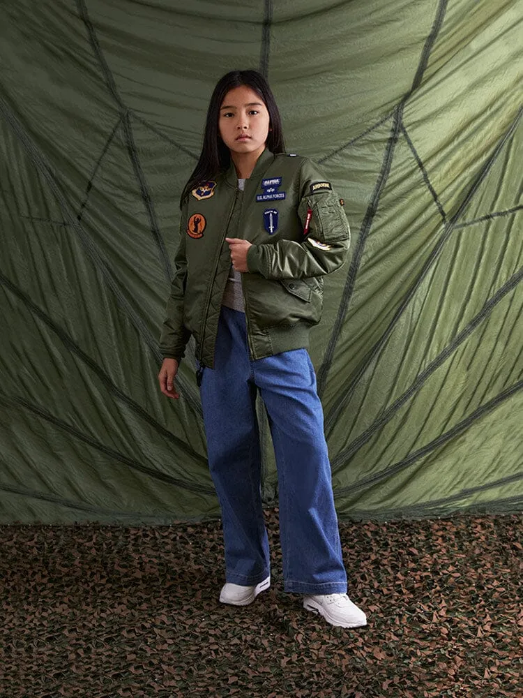 Alpha Industries MA-1 Squadron geacă copii sage reversibilă