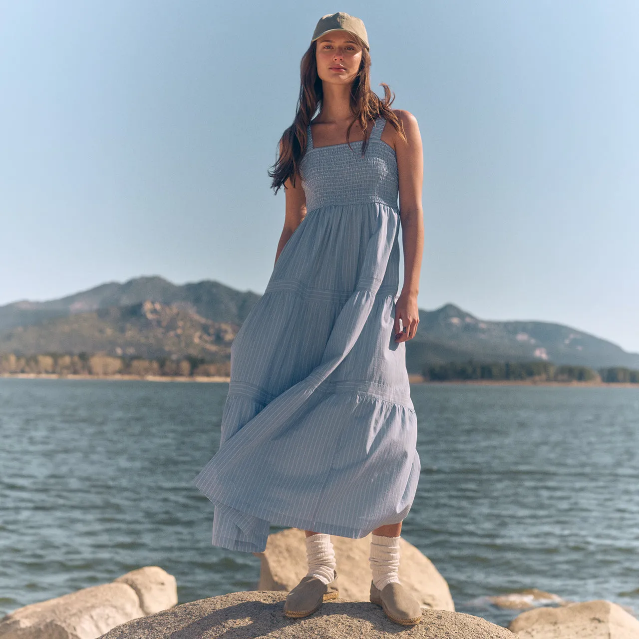 Eddie Bauer rochie midi dama albastra Sailor Blue