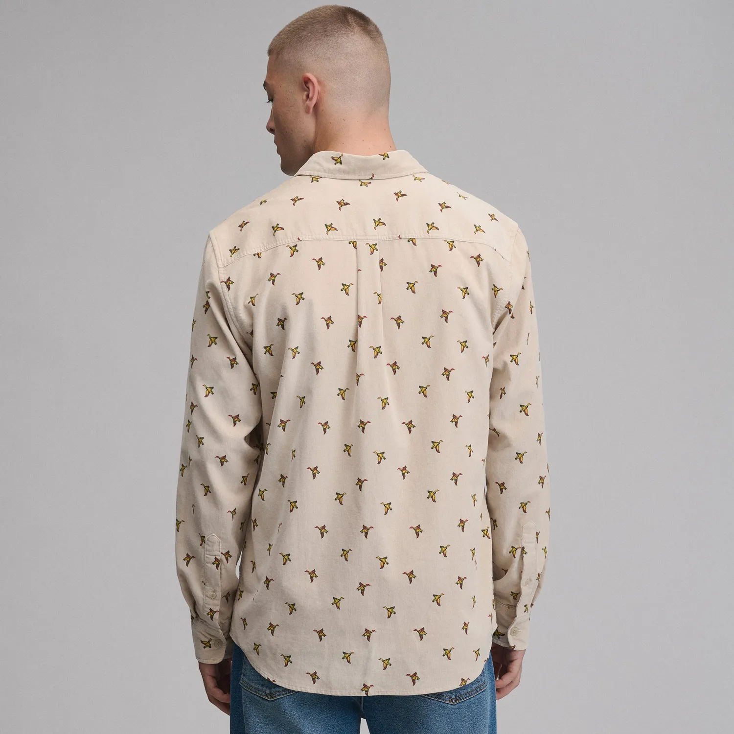 Eddie Bauer Corduroy camasa barbati Pumice imprimeu fin