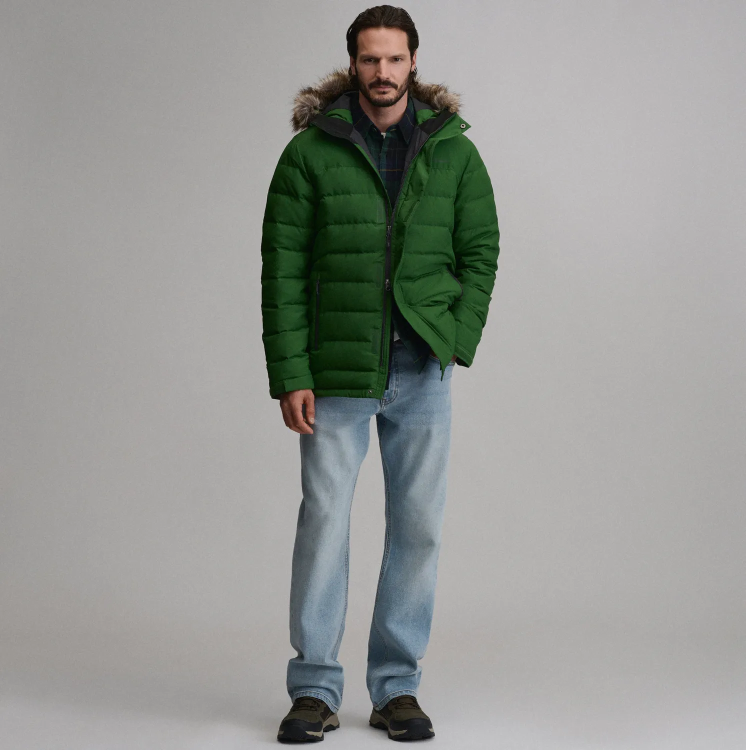Eddie Bauer Boundary Pass Down Parka palton barbati negru puf
