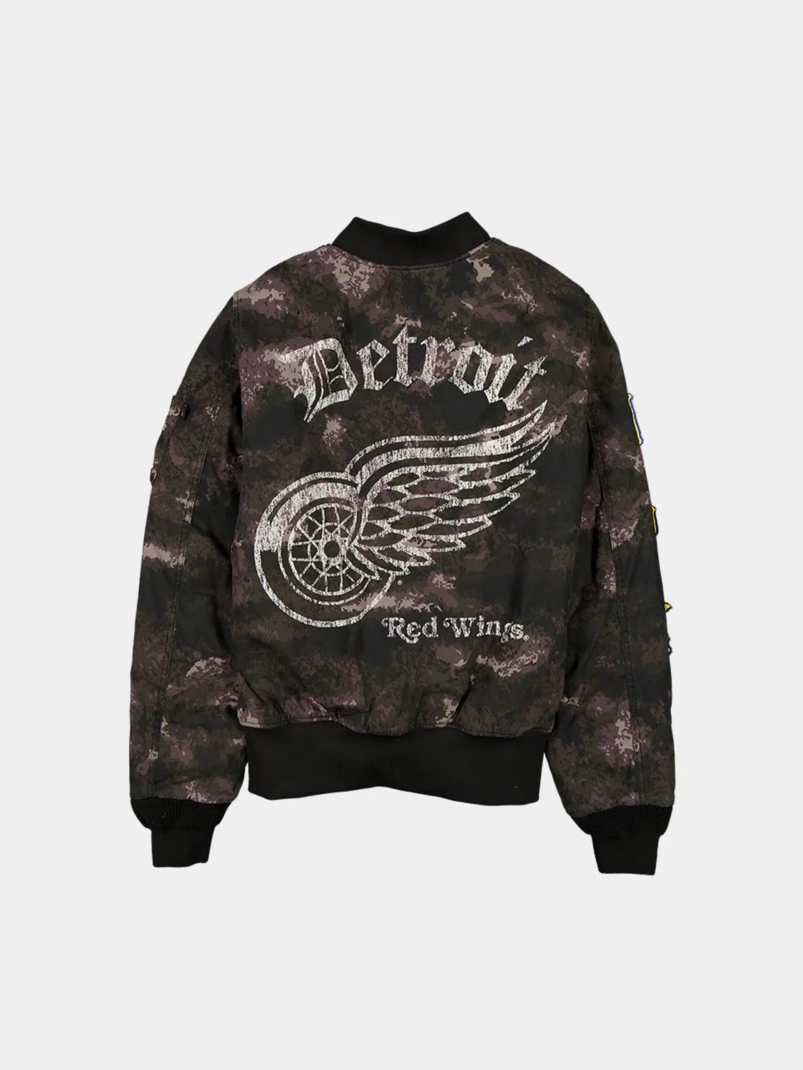 Alpha Industries MA-1 Detroit Red Wings bomber negru camuflaj