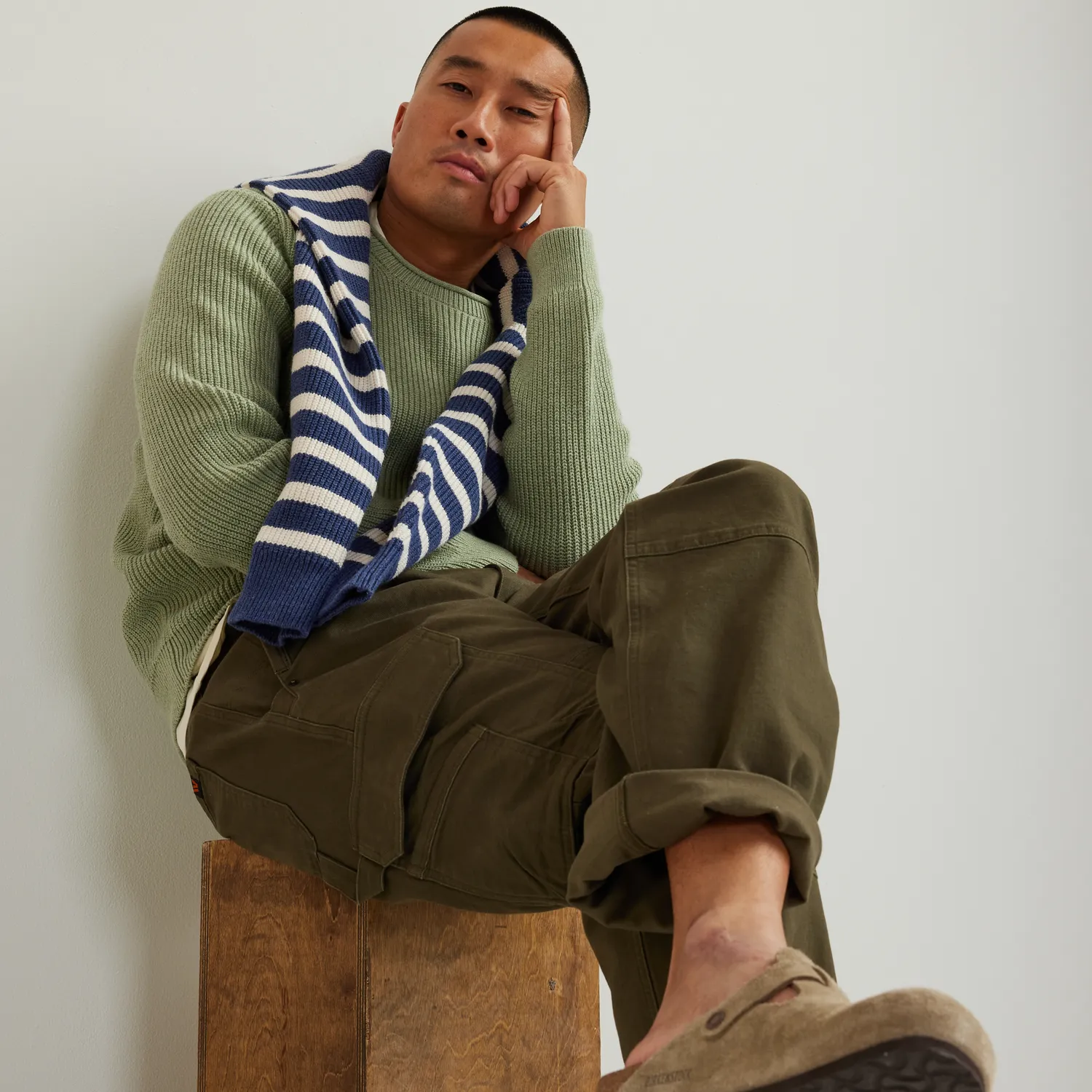 Eddie Bauer Signature Roll Neck pulover Cream Htr dungi