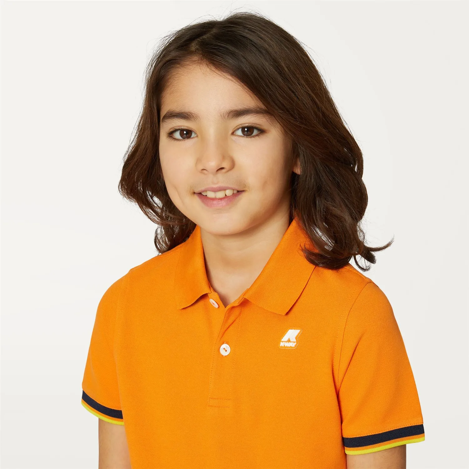 K-Way Vincent polo baiat Orange Russet bumbac elastic