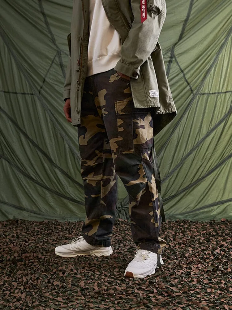 Alpha Industries M-65 pantaloni cargo woodland camo bumbac