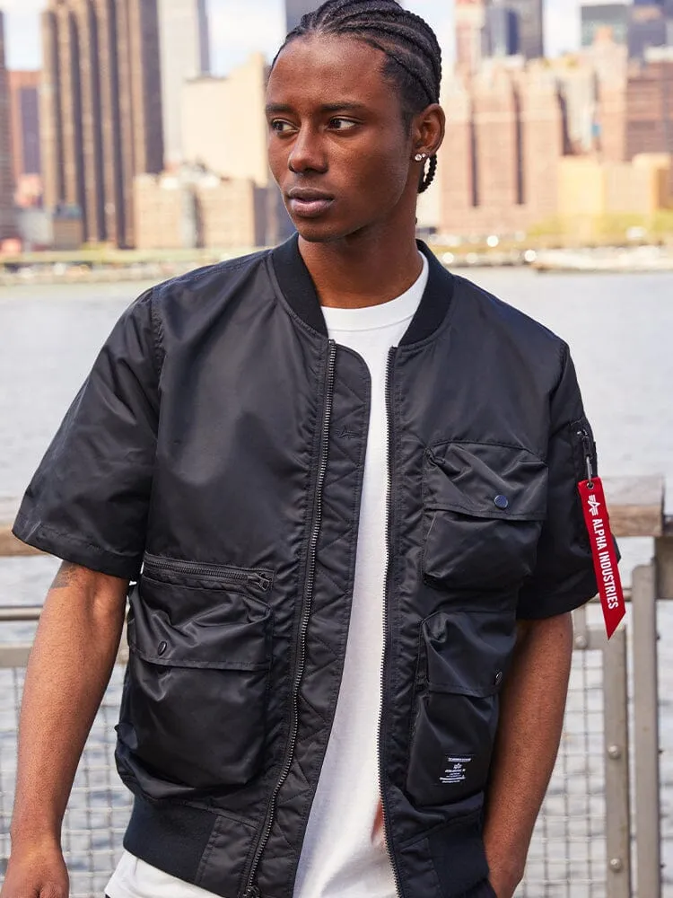 Alpha Industries L-2B geaca bomber maneca scurta neagra