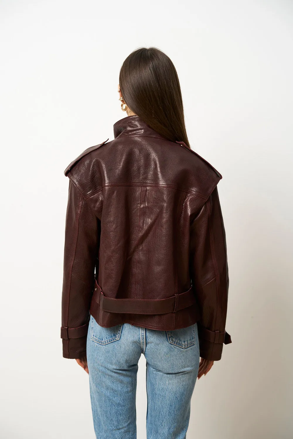 Mareus geaca piele Royal Crimson 625 visinie 55 cm
