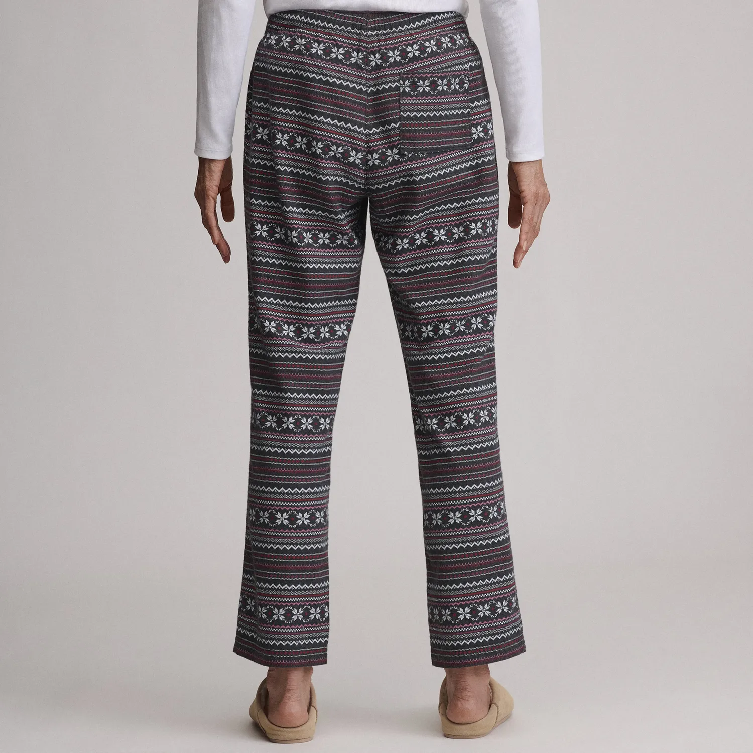 Eddie Bauer Stines pantaloni pijama flanel gri deschis