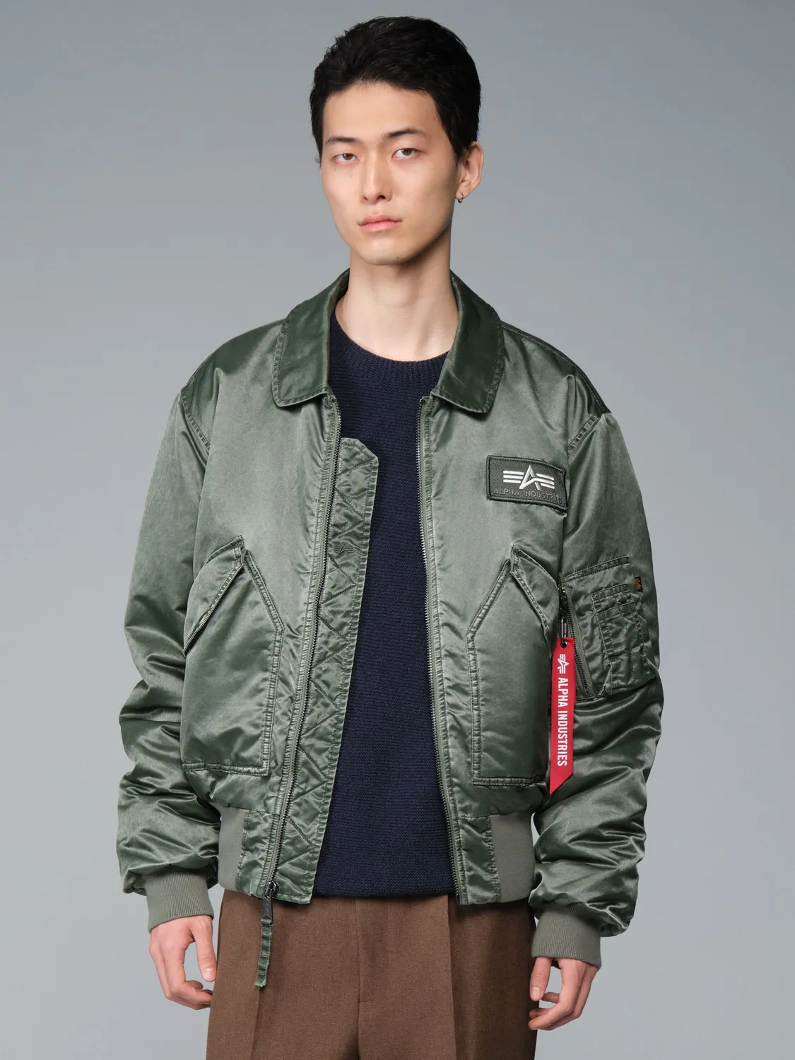 Alpha Industries CWU 45/P Battlewash geaca bomber verde calduroasa
