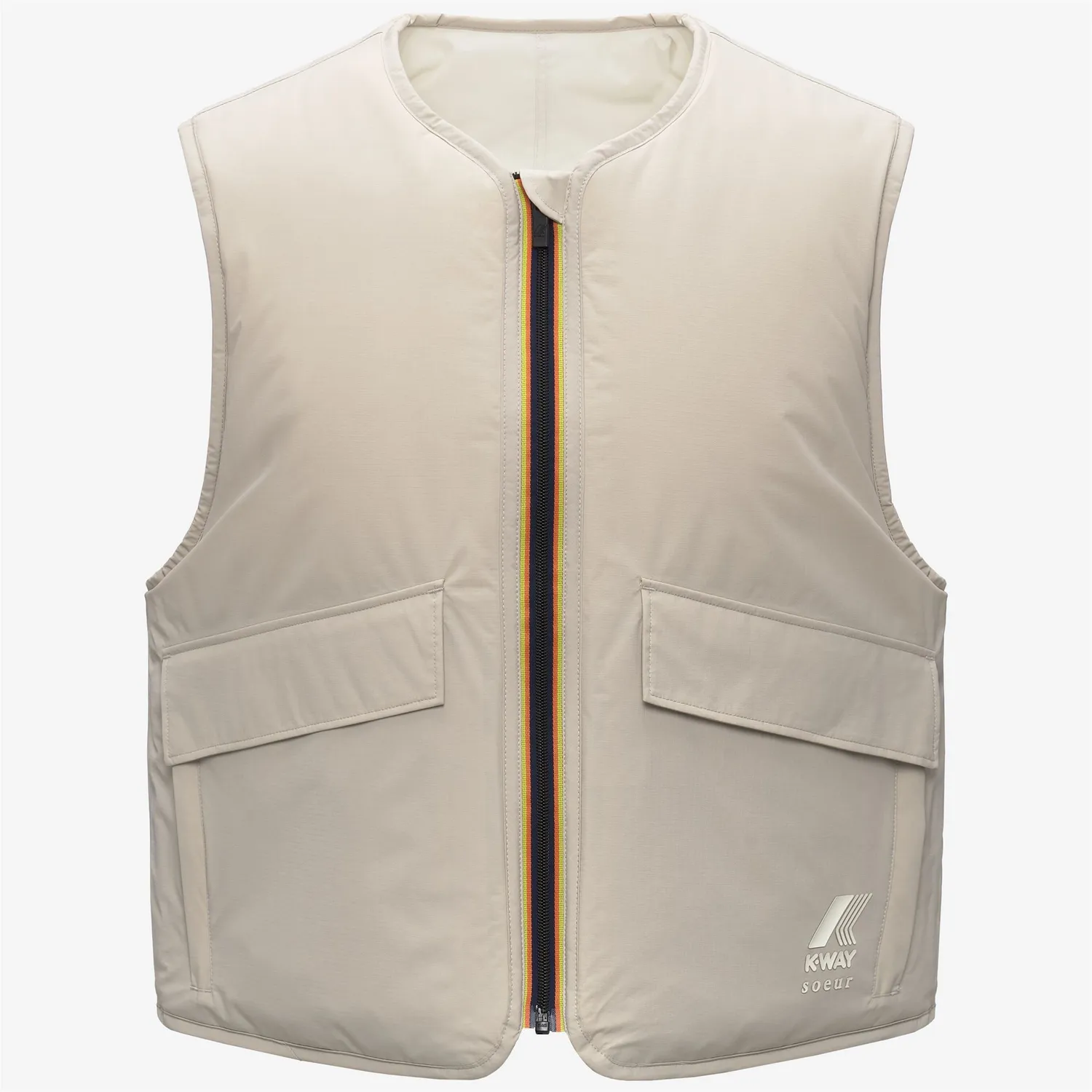 K-Way Wes Padded Soeur vesta dama gri-bej usoara