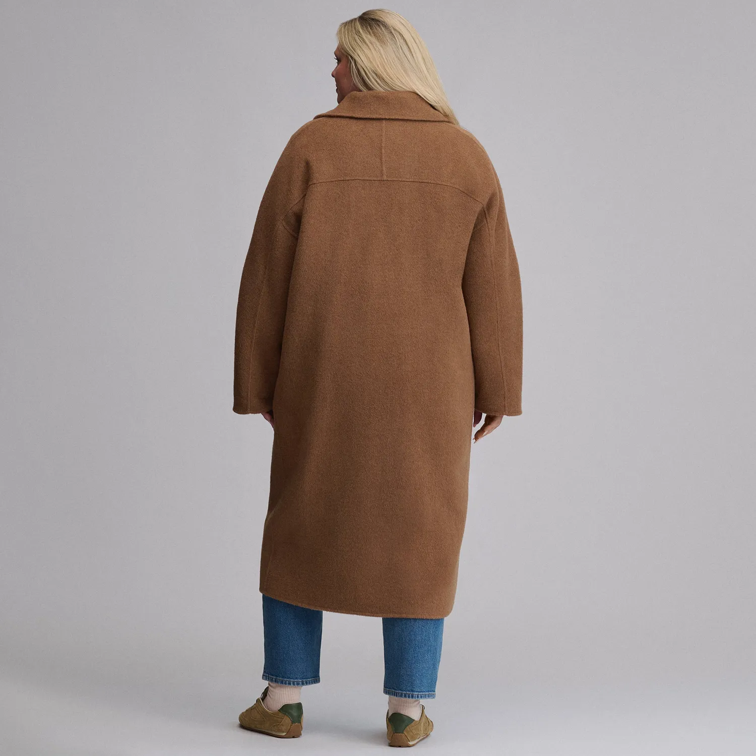 Eddie Bauer Wool Blend Trench palton damă Camel din lână