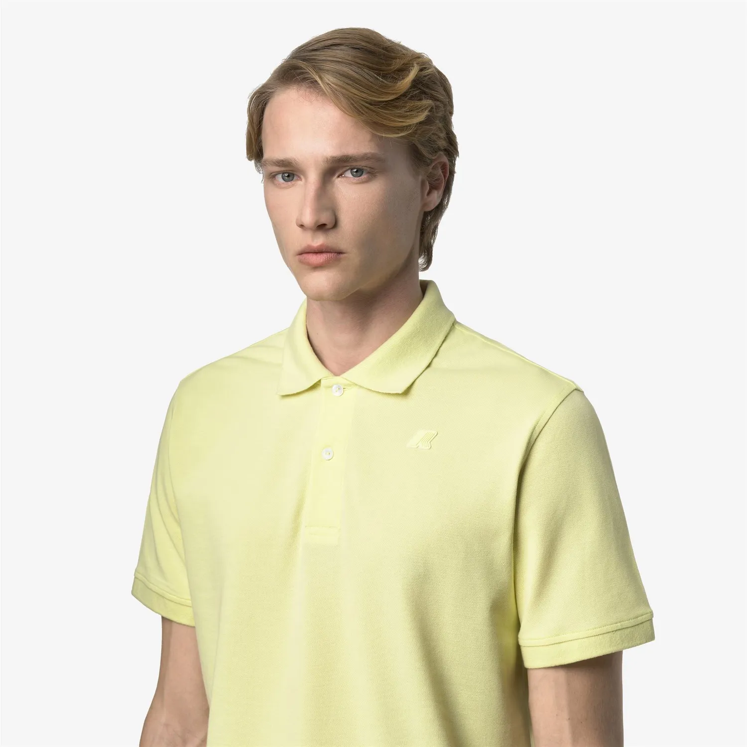 K-Way Amedee Pique Slim polo galben lime bumbac elastic