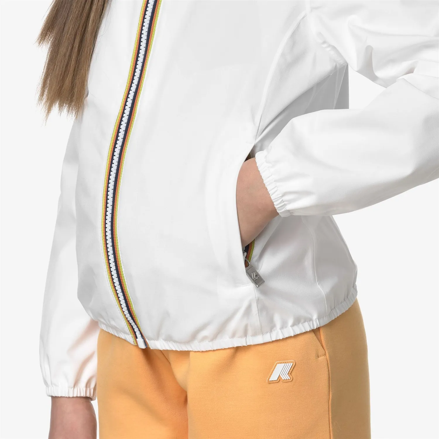 K-Way Lily geaca scurta fete White impermeabila