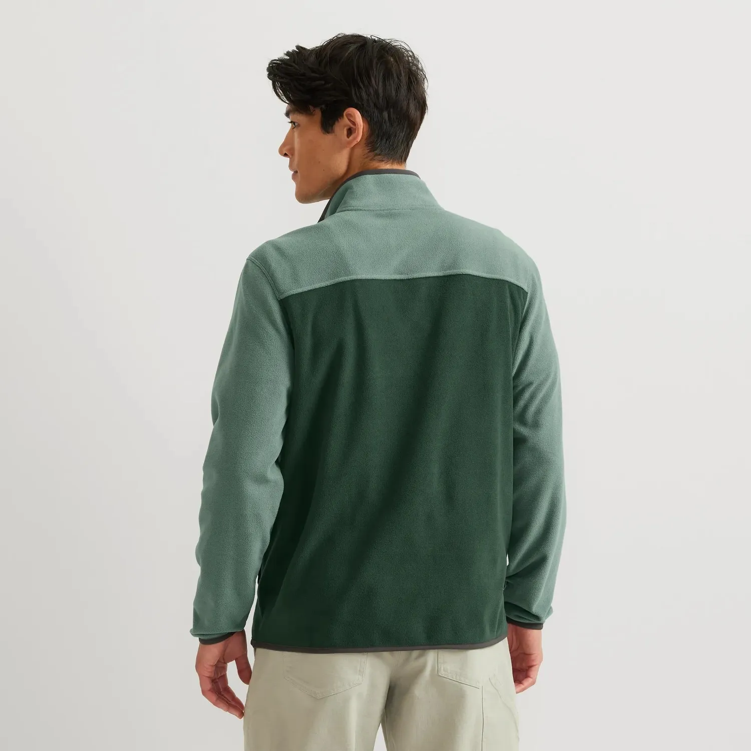 Eddie Bauer Chutes Fleece Snap Mock Pullover barbati verde