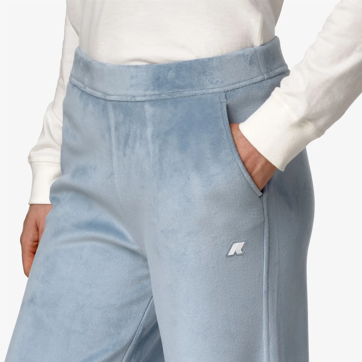 K-Way Jenny Velour Polar pantaloni evazați damă albaștri