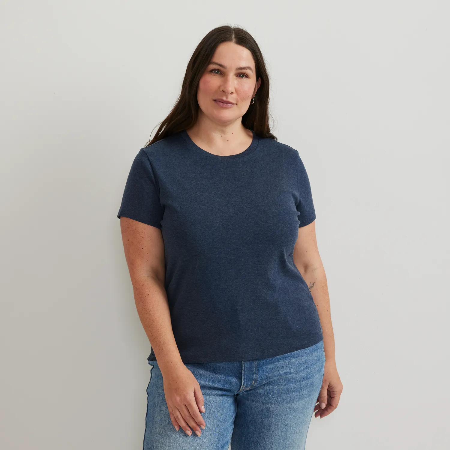 Eddie Bauer Everyday Crewneck tricou dama maneca scurta alb bumbac