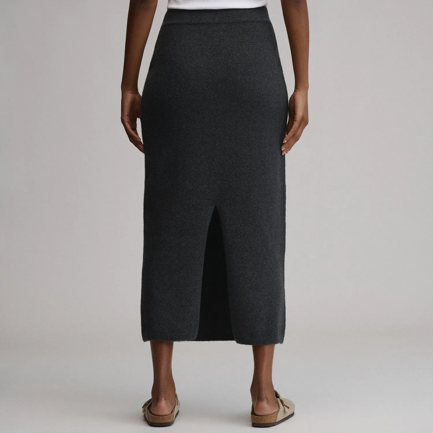 Eddie Bauer Sweater Skirt fusta midi femei gri calduroasa