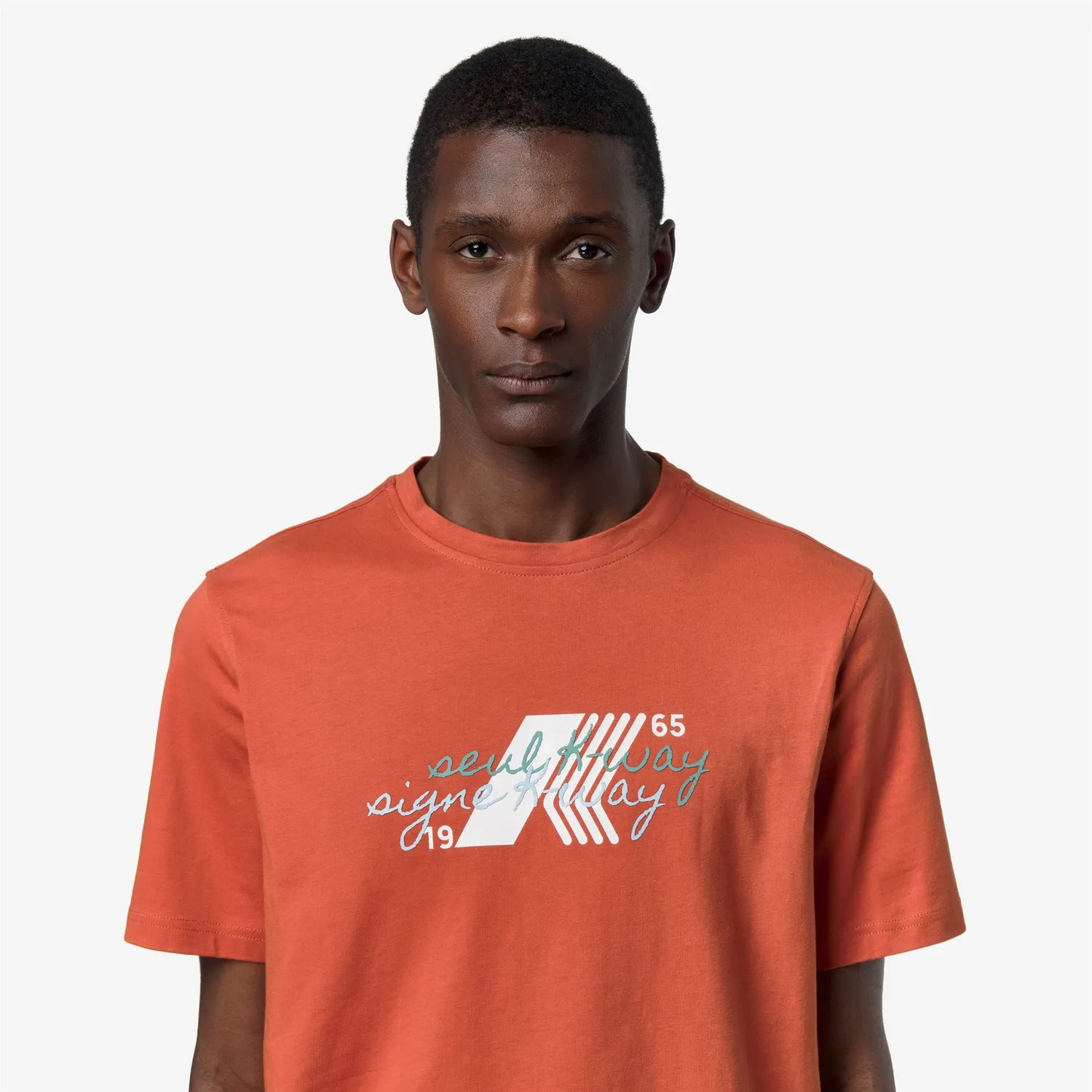 K-Way Odom K71353W tricou barbati portocaliu slim bumbac