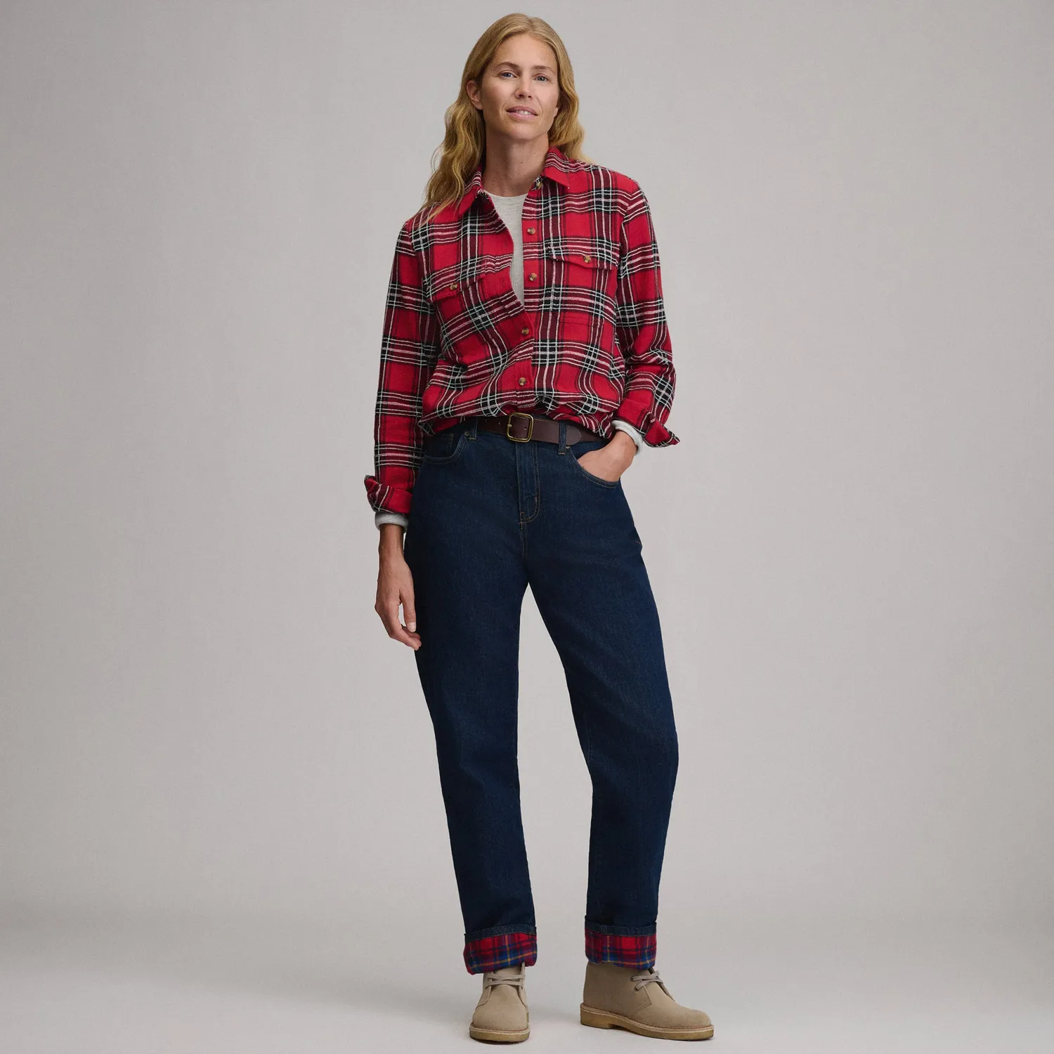 Eddie Bauer Heritage Soft Classic Novelty Flannel camasa Cardinal