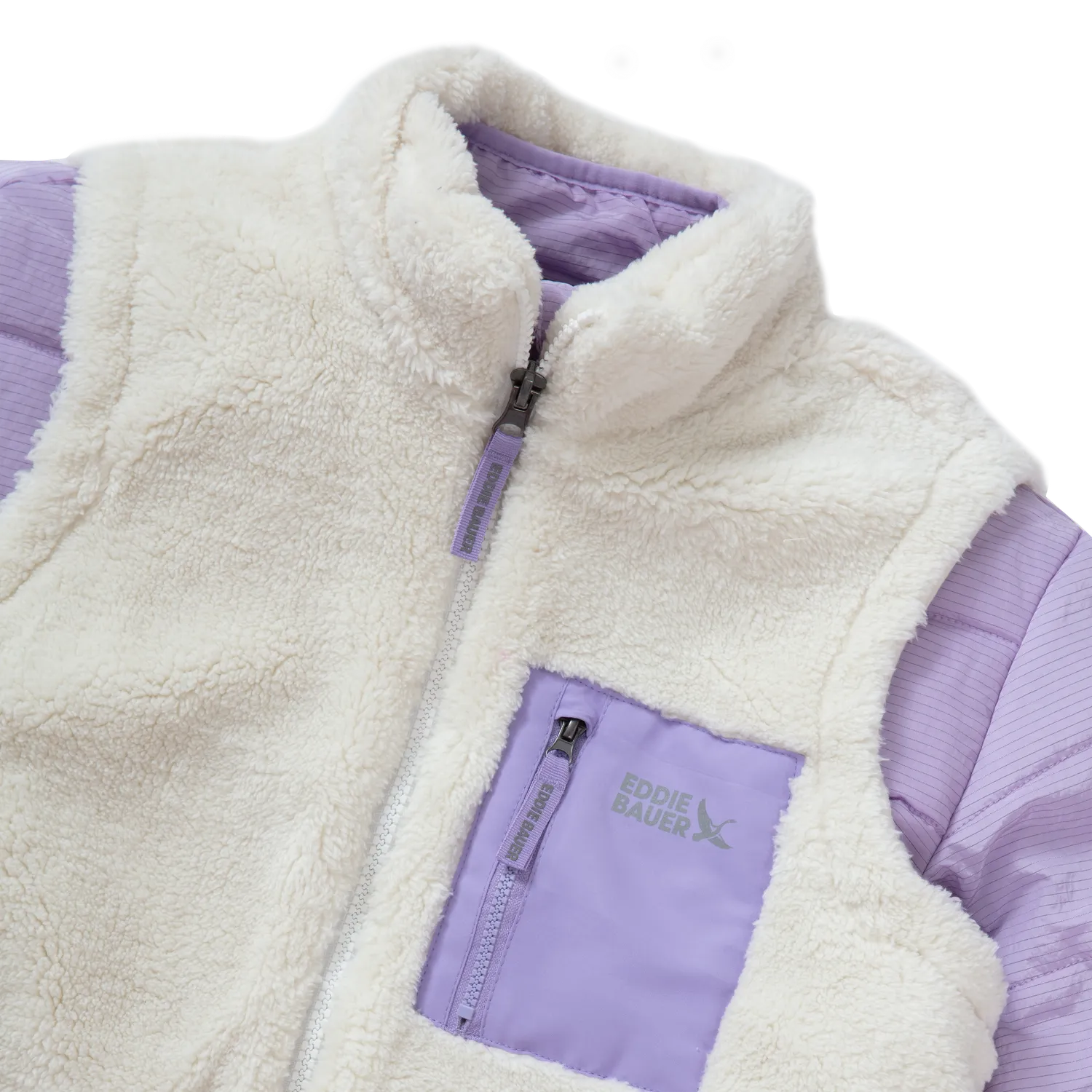 Eddie Bauer Kids Fleece Vest 3-in-1 geaca copii pastel lilac calduroasa