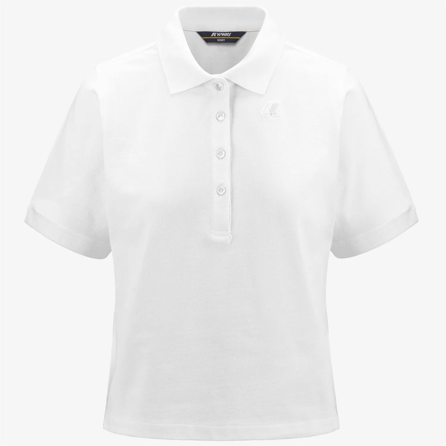 K-Way Liselle tricou polo dama alb bumbac stretch