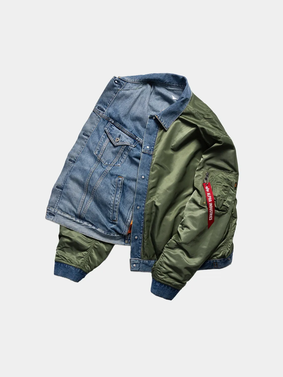 Alpha Industries Junya MA-1 geacă bomber sage reversibilă