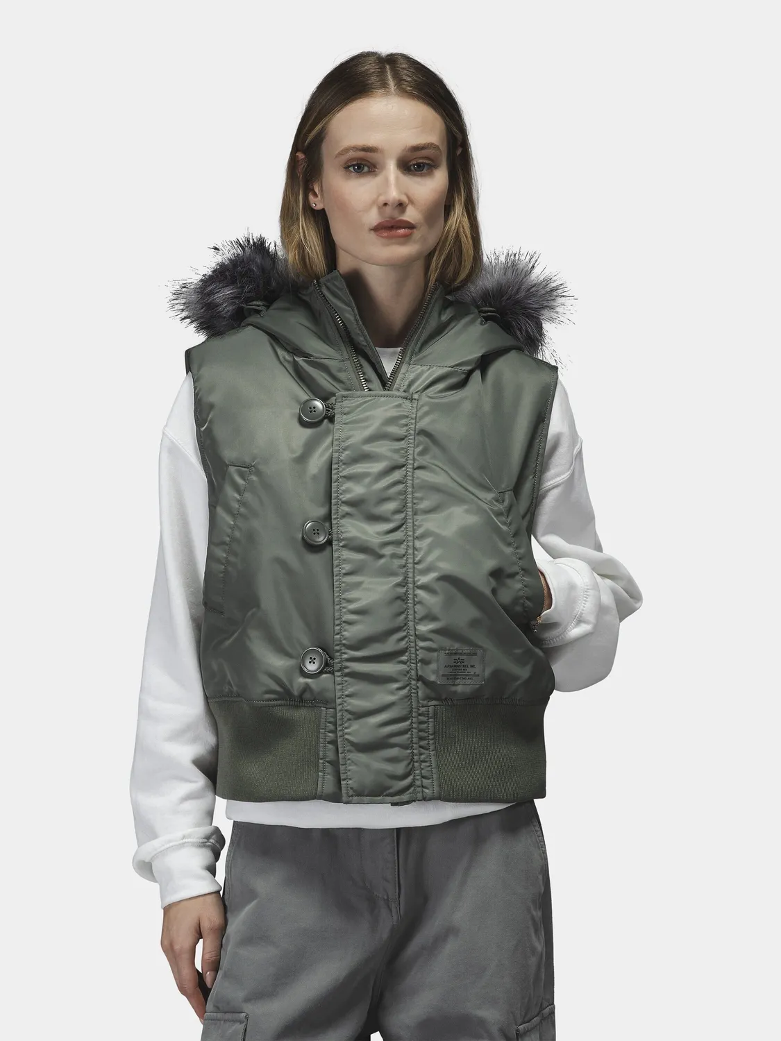 Alpha Industries N-2B Vest vesta dama Field Gray calduroasa