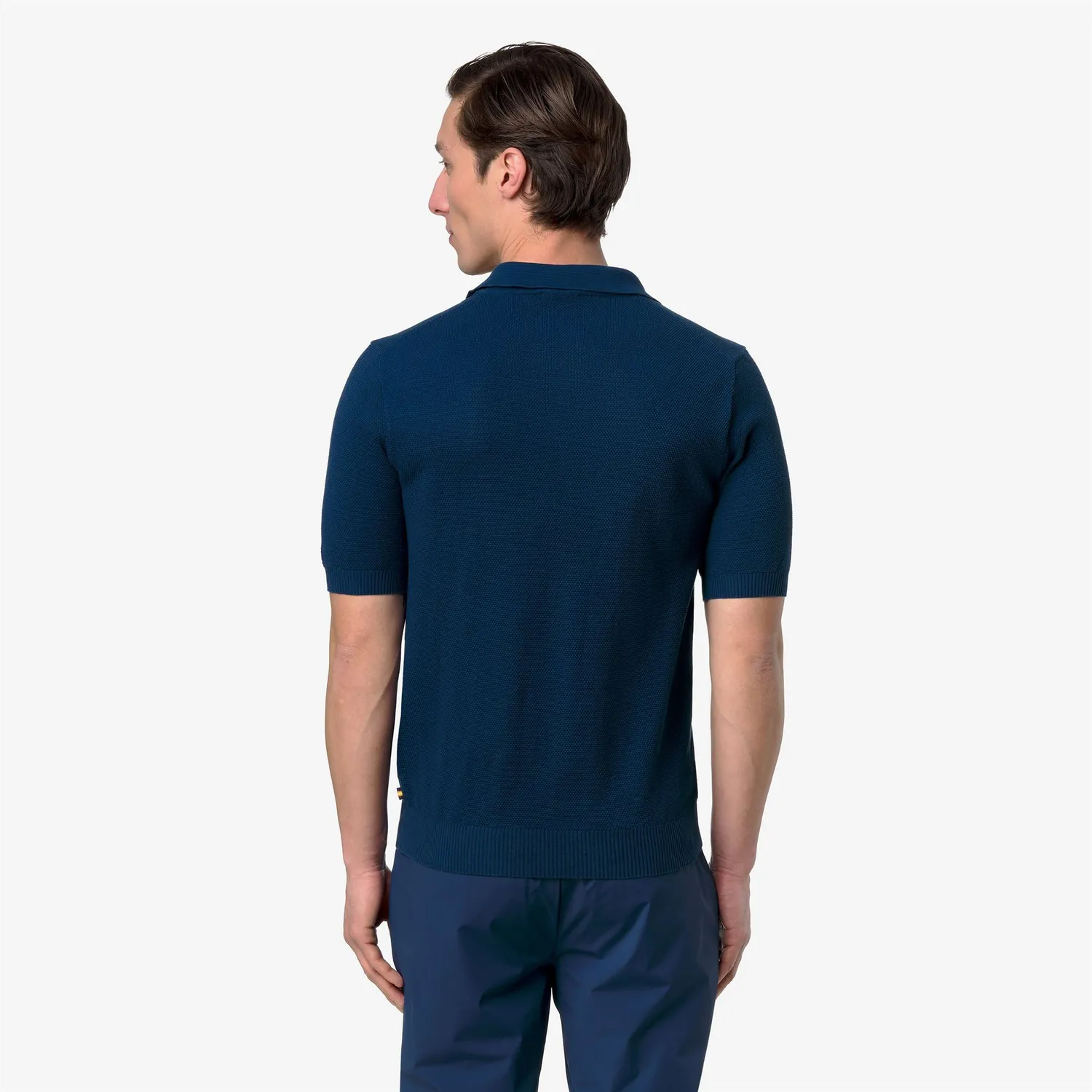 K-Way Pleyr tricou polo barbati albastru denim bumbac