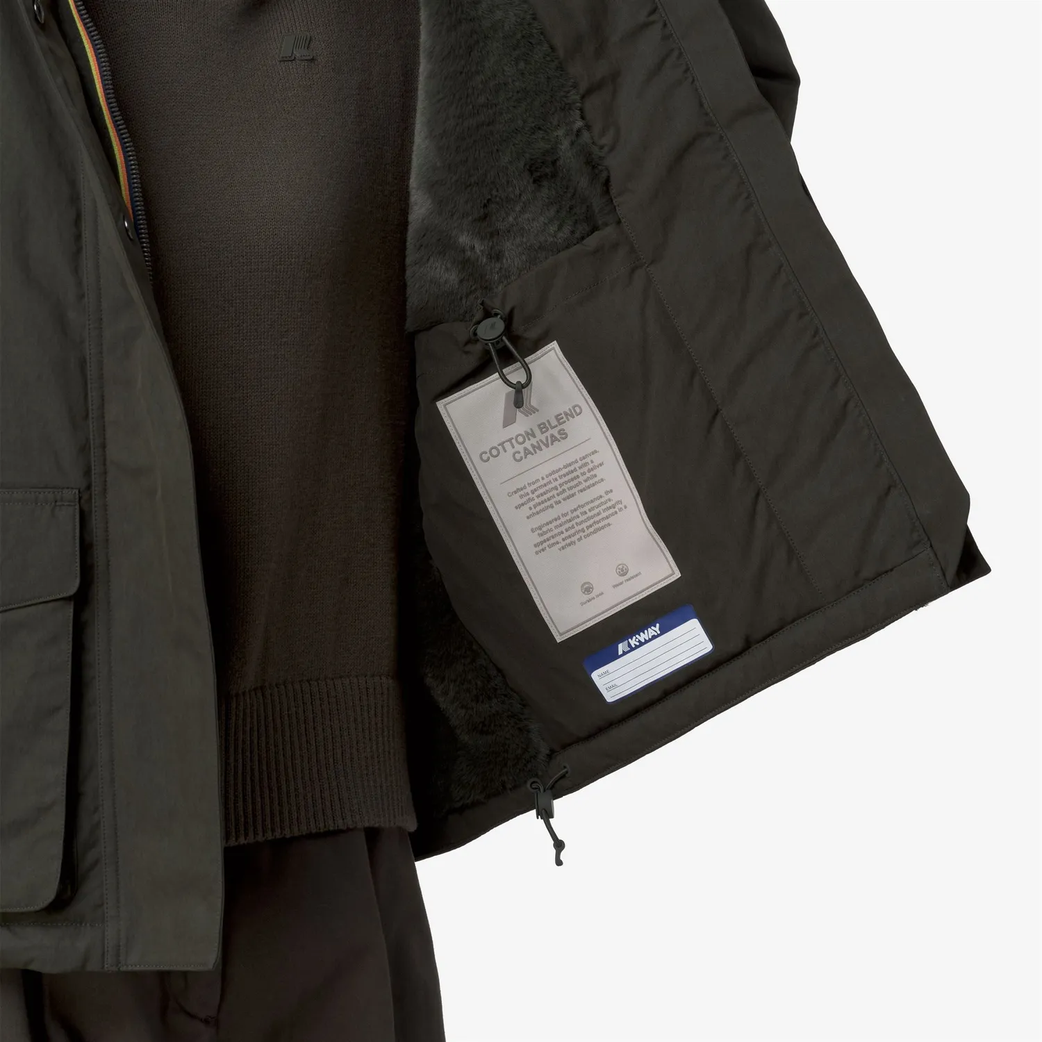 K-Way Ideler Cotton Feel parka dama verde scurta