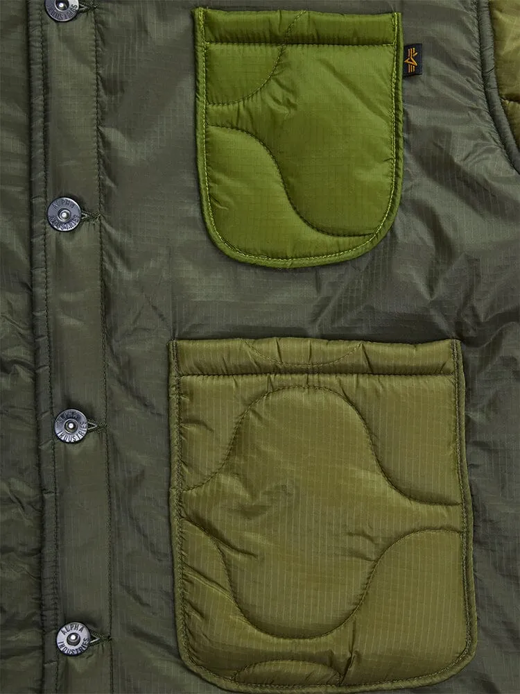 Alpha Industries Chore Coat palton dama verde matlasat