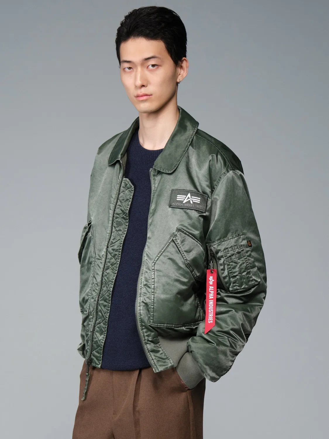 Alpha Industries CWU 45/P Battlewash geaca bomber verde calduroasa