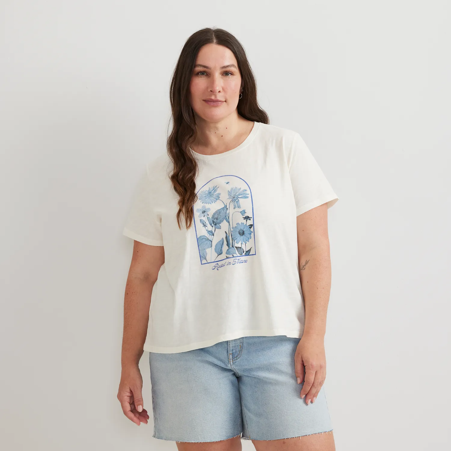 Eddie Bauer Rooted In tricou dama ivoire imprimeu