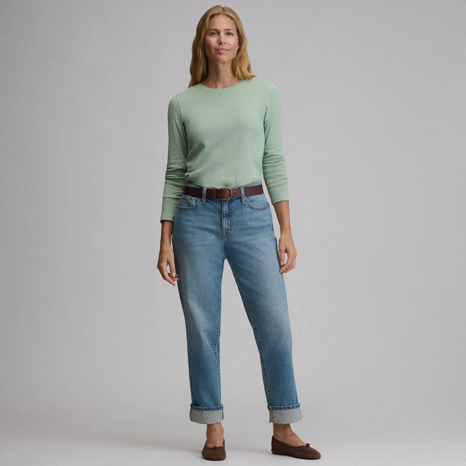Eddie Bauer Iconic 90's Boyfriend blugi dama Indigo Blue relaxati