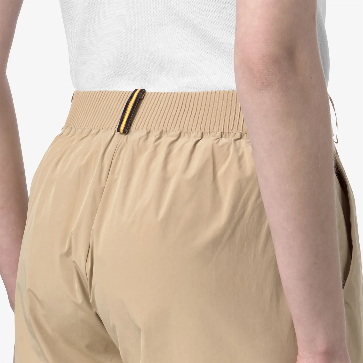 K-Way Pigalle pantaloni dama bej cu croi larg