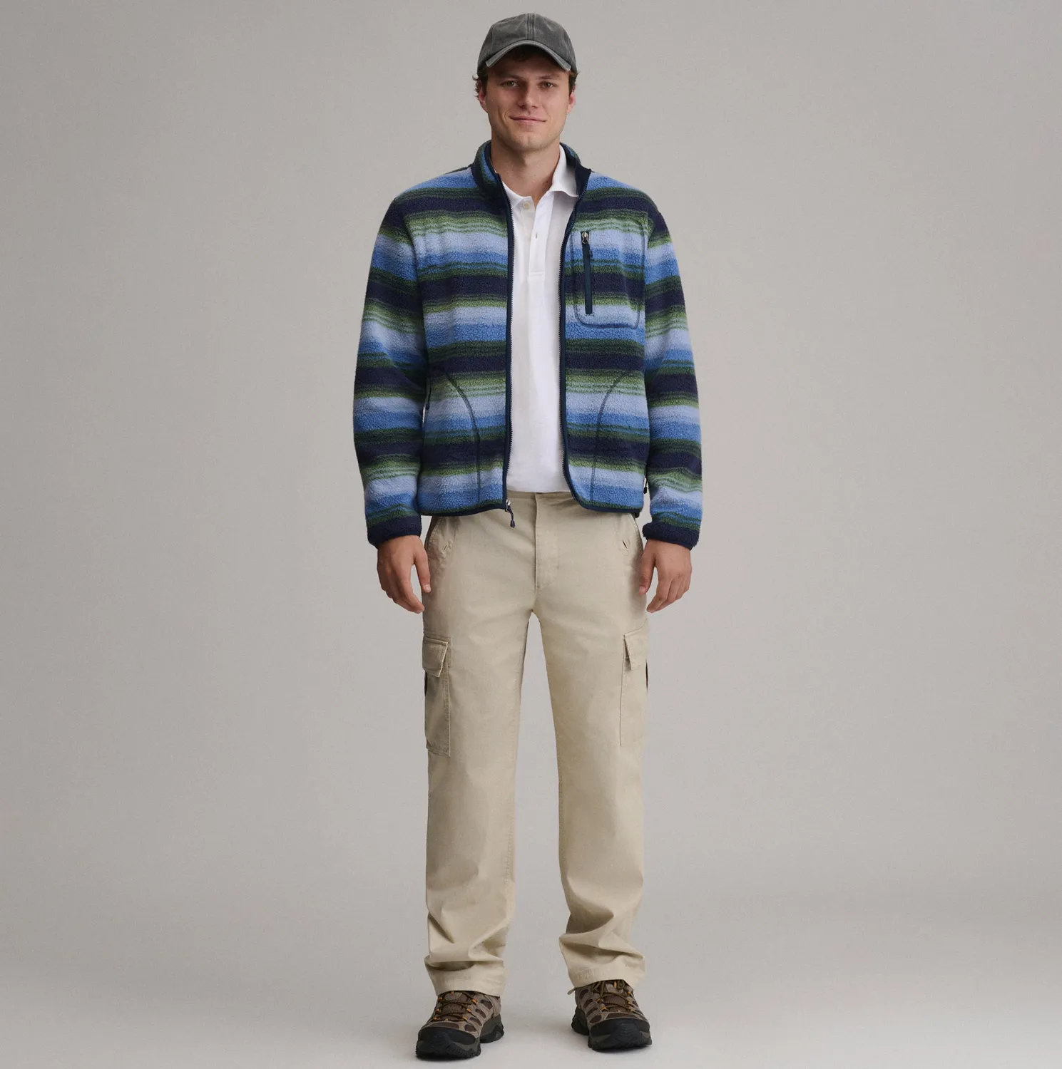 Eddie Bauer Journey Full-Zip Print hanorac fleece Dark Sand calduros