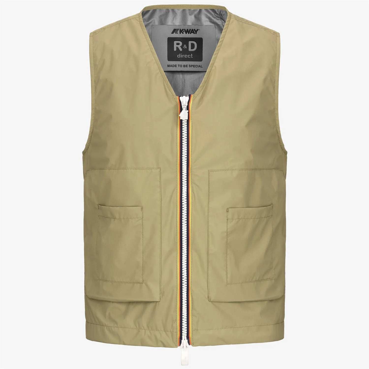 K-Way Barnel 2.1 Amiable vestă unisex bej impermeabilă