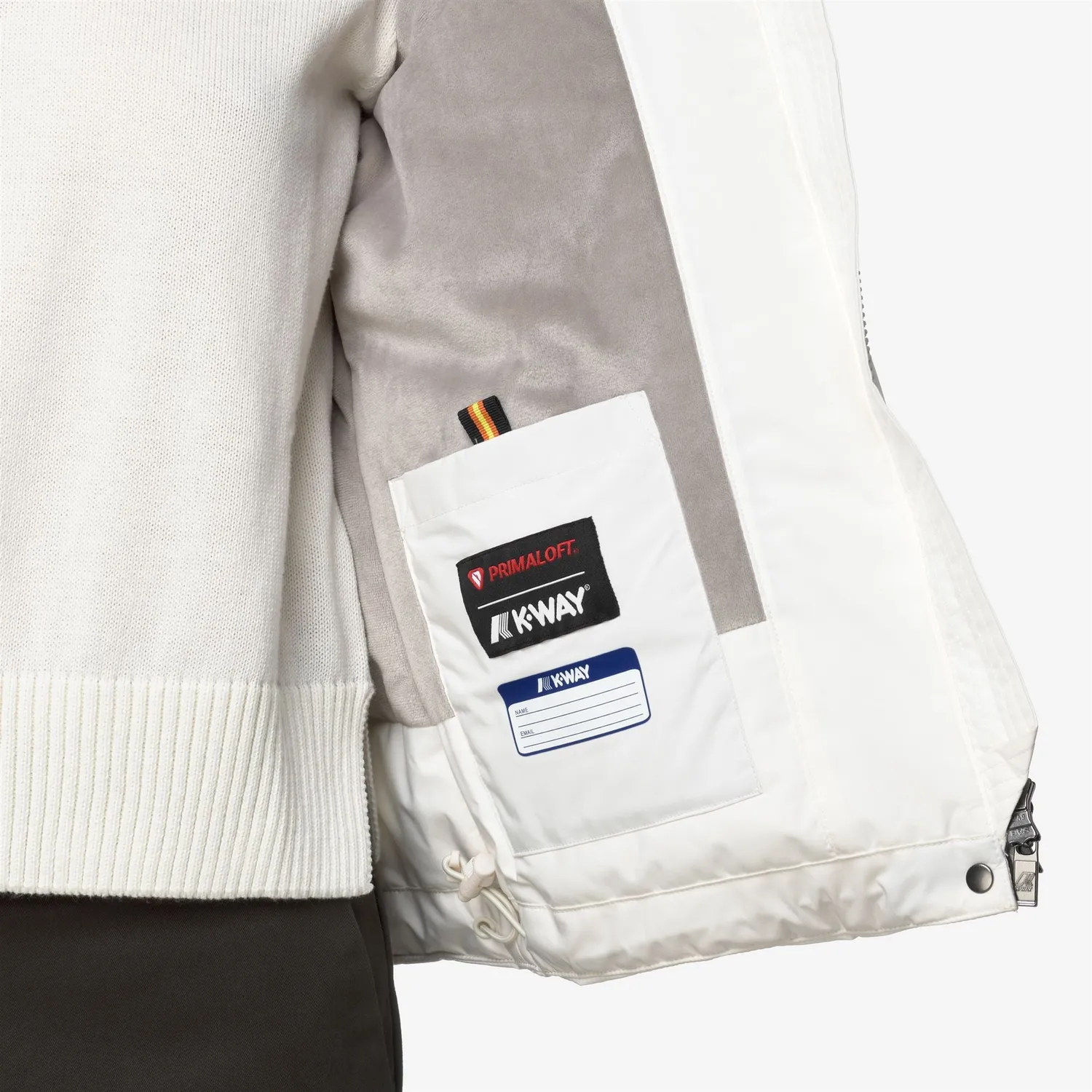 K-Way Lil Soft Touch Marmotta geaca dama alb-bej caldura medie