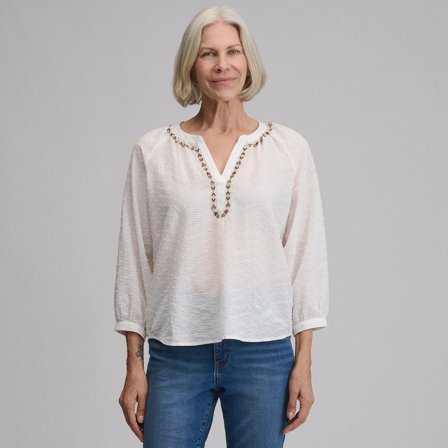 Eddie Bauer Split-Neck Popover bluza dama brook casual