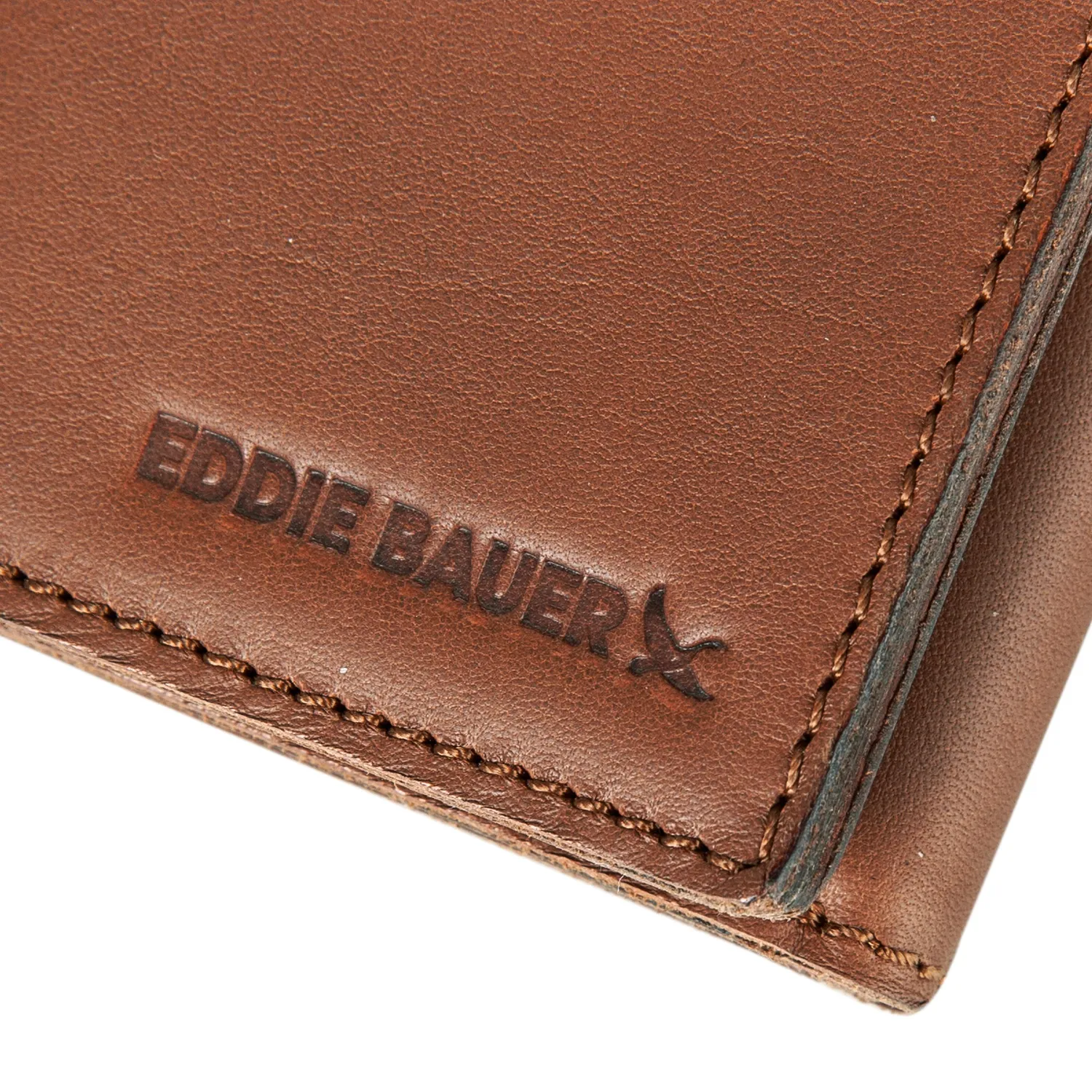 Eddie Bauer Outdoor Leather Trifold portofel maro piele naturala