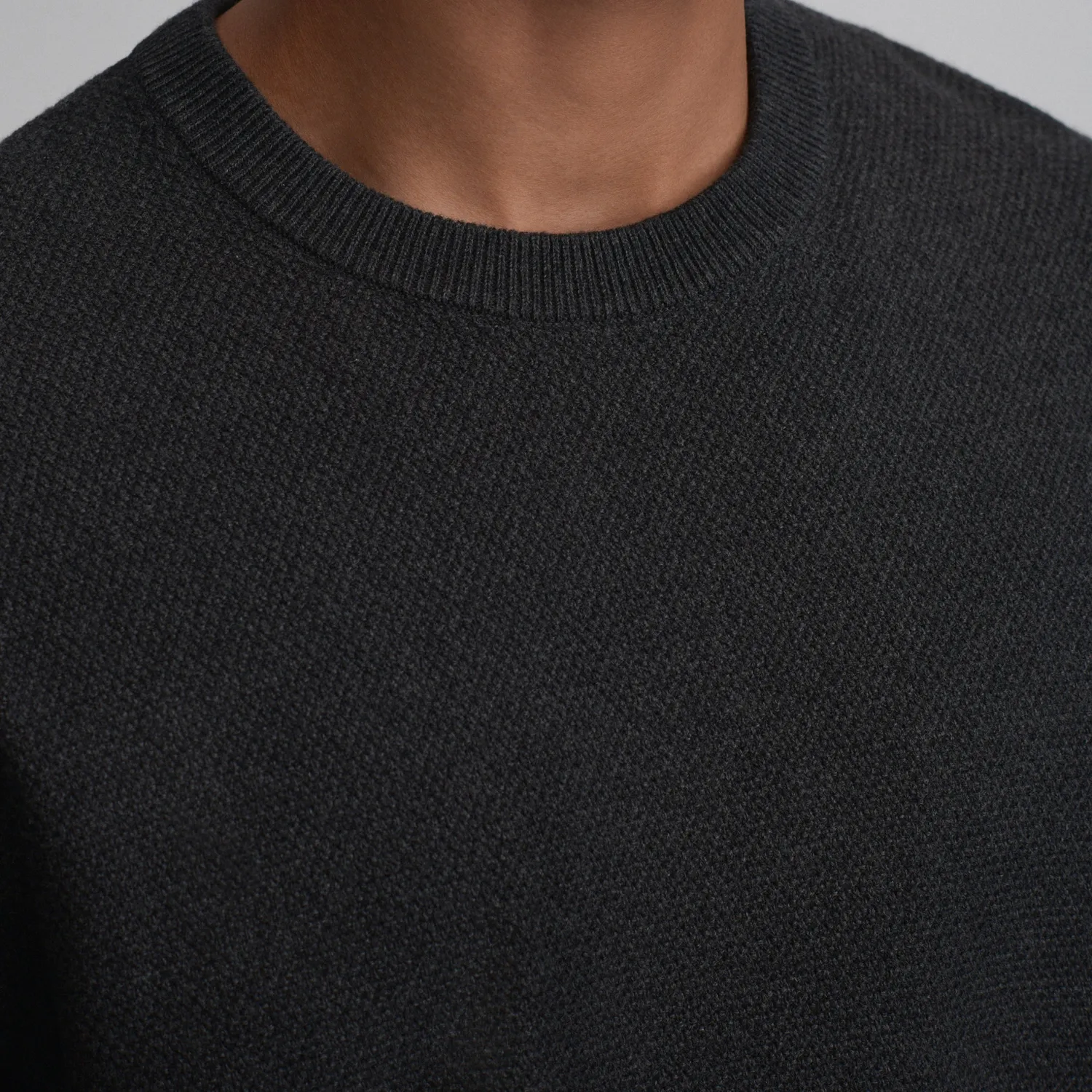 Eddie Bauer Classic Crew Solid pulover barbati charcoal tricot