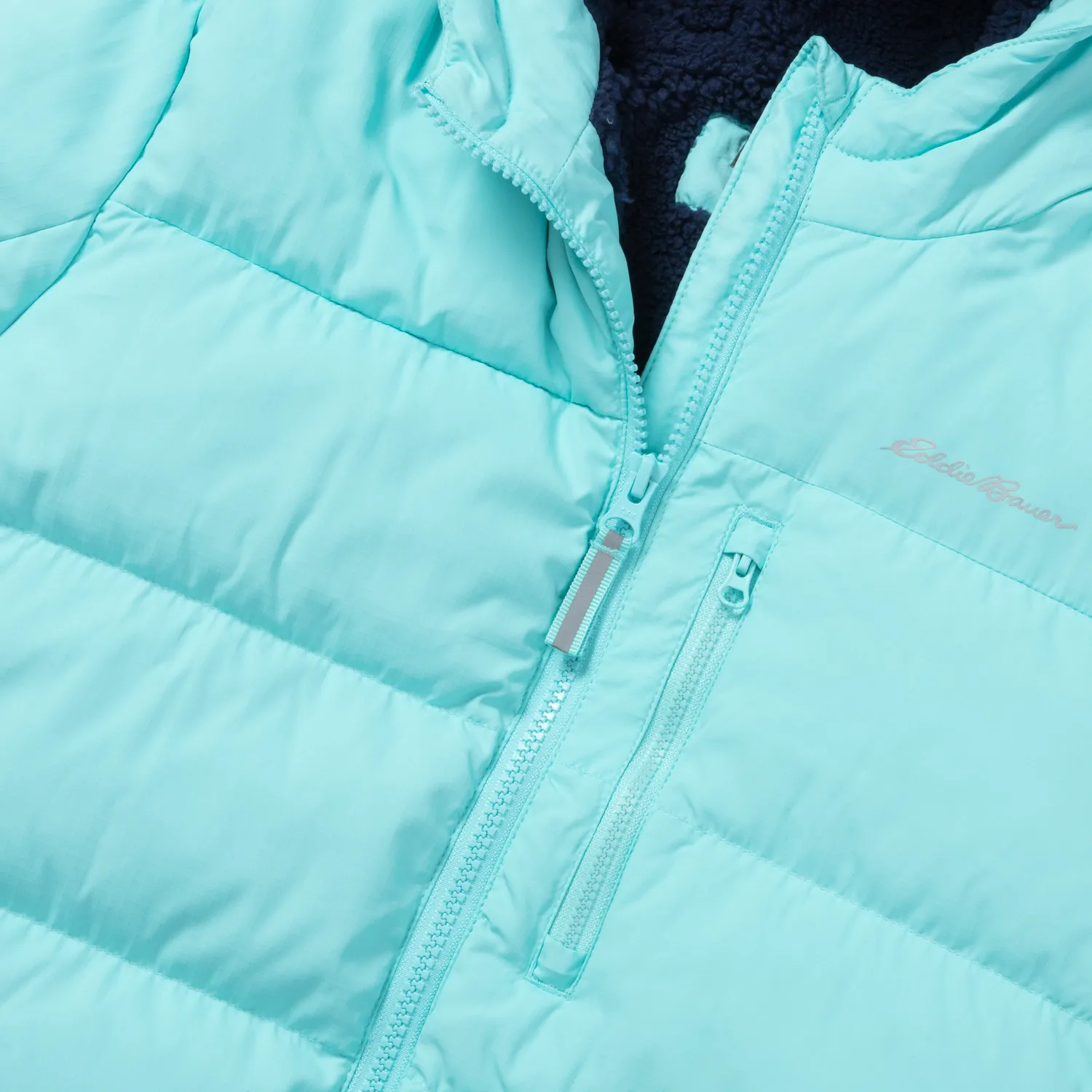 Eddie Bauer Classic Down geaca puf fete albastra calduroasa