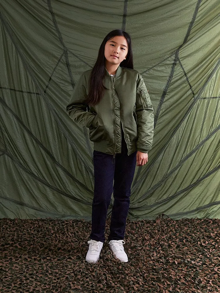 Alpha Industries Youth MA-1 geacă bomber Sage Green reversibilă