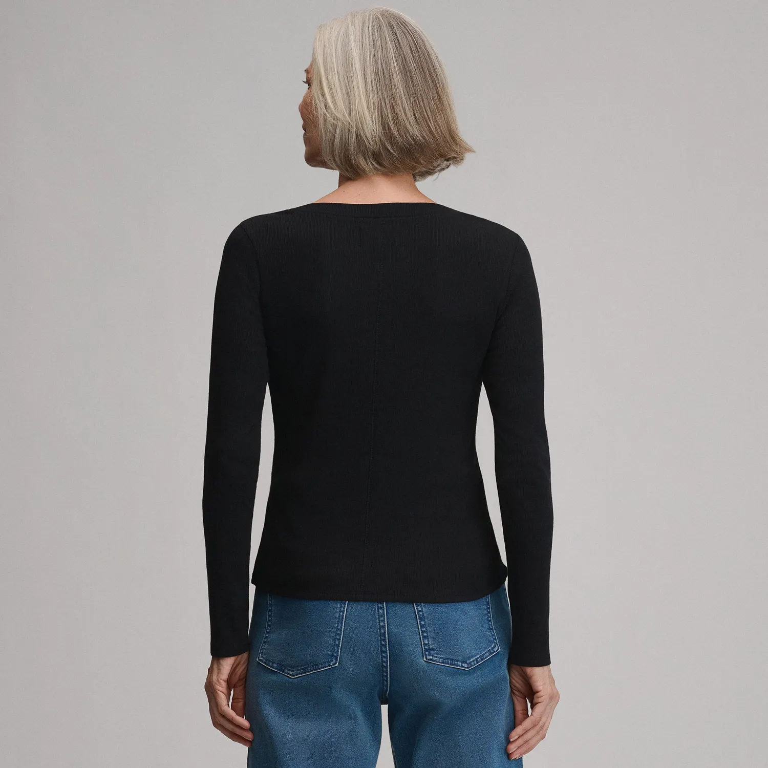 Eddie Bauer Softline Rib henley bluza gri moale