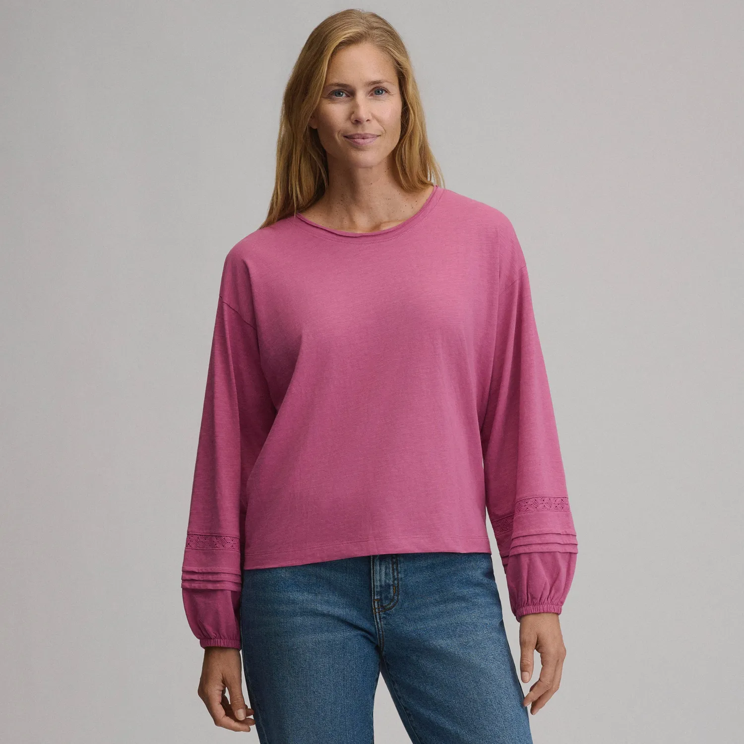 Eddie Bauer Soft Relaxed Top bluza Limestone lejera