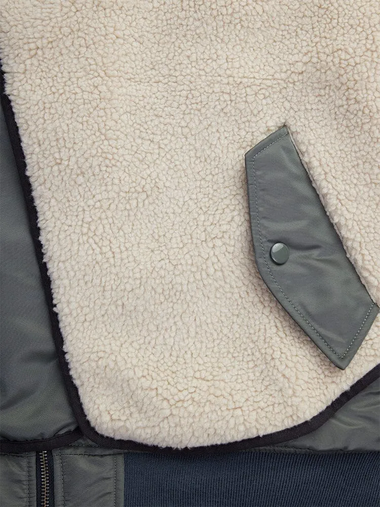 Alpha Industries B-15 Sherpa geaca bomber dama gri calduros