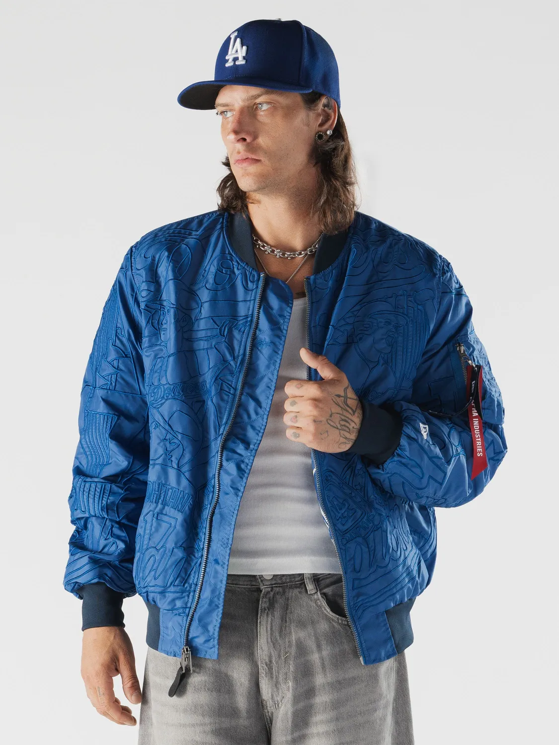 Alpha Industries Dodgers L-2B bomber albastru reversibil