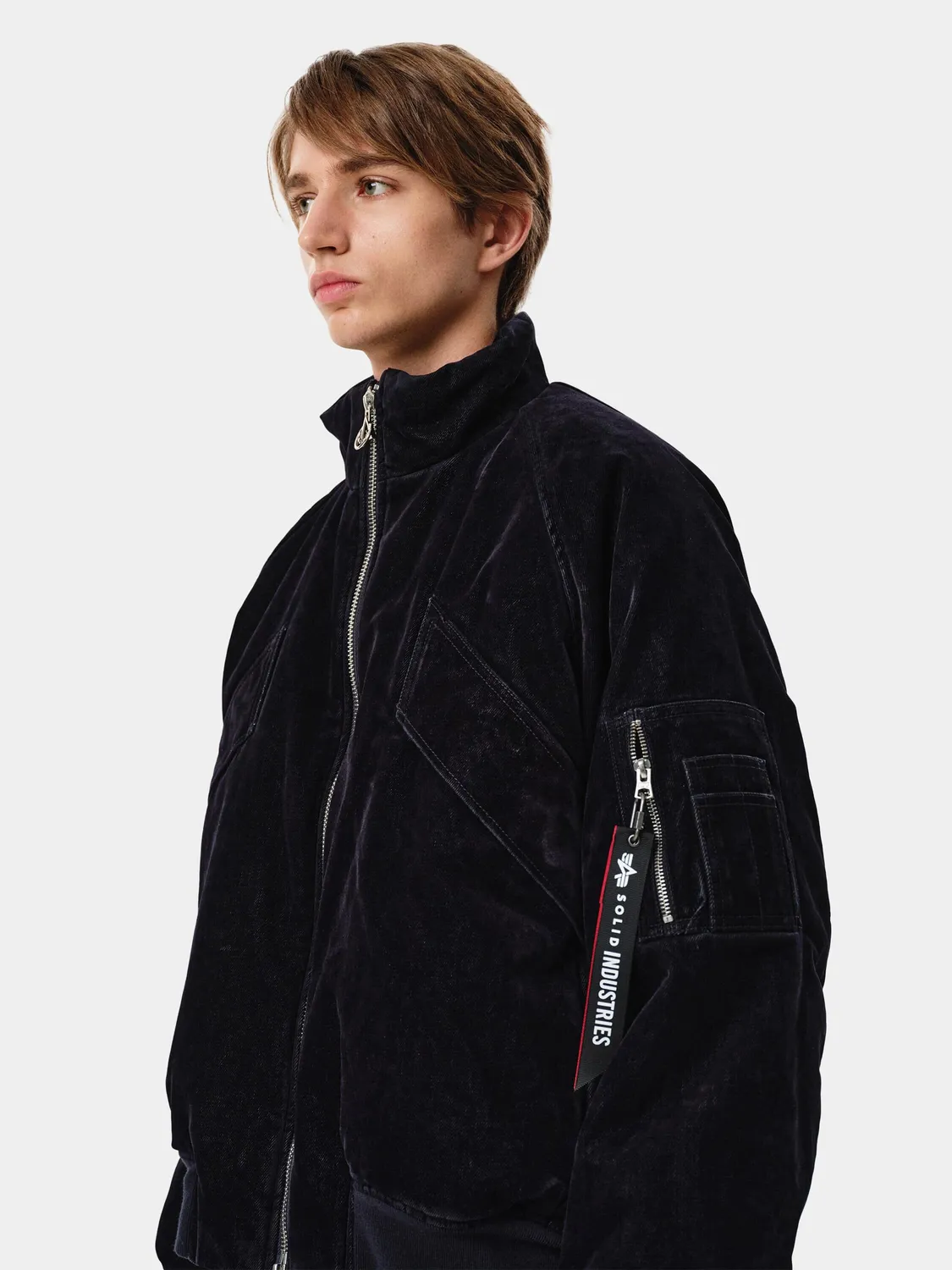 Alpha Industries MA-1 Solid Homme geacă bleumarin catifea