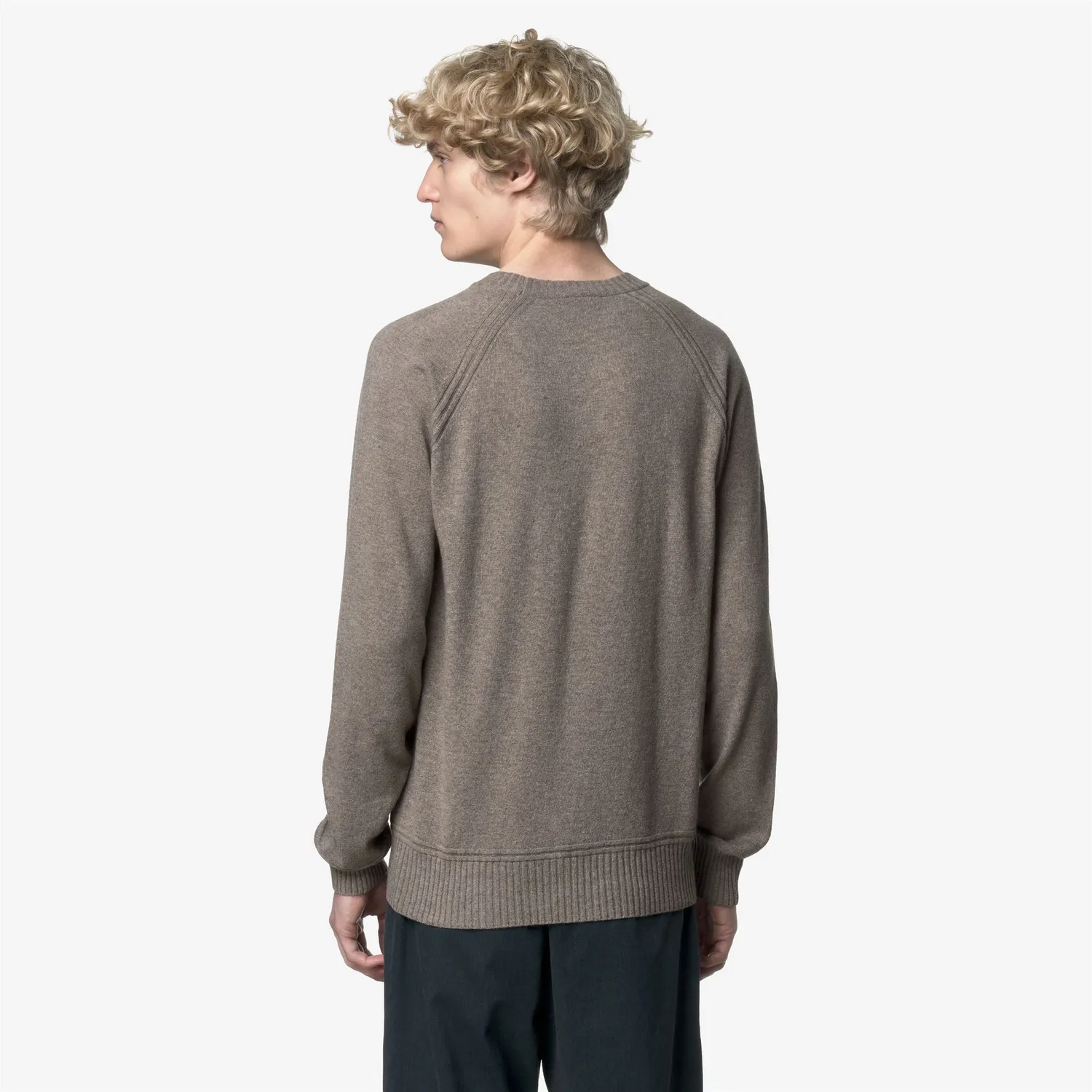 K-Way Sebas pulover bărbați Beige Brown Mel lână cașmir