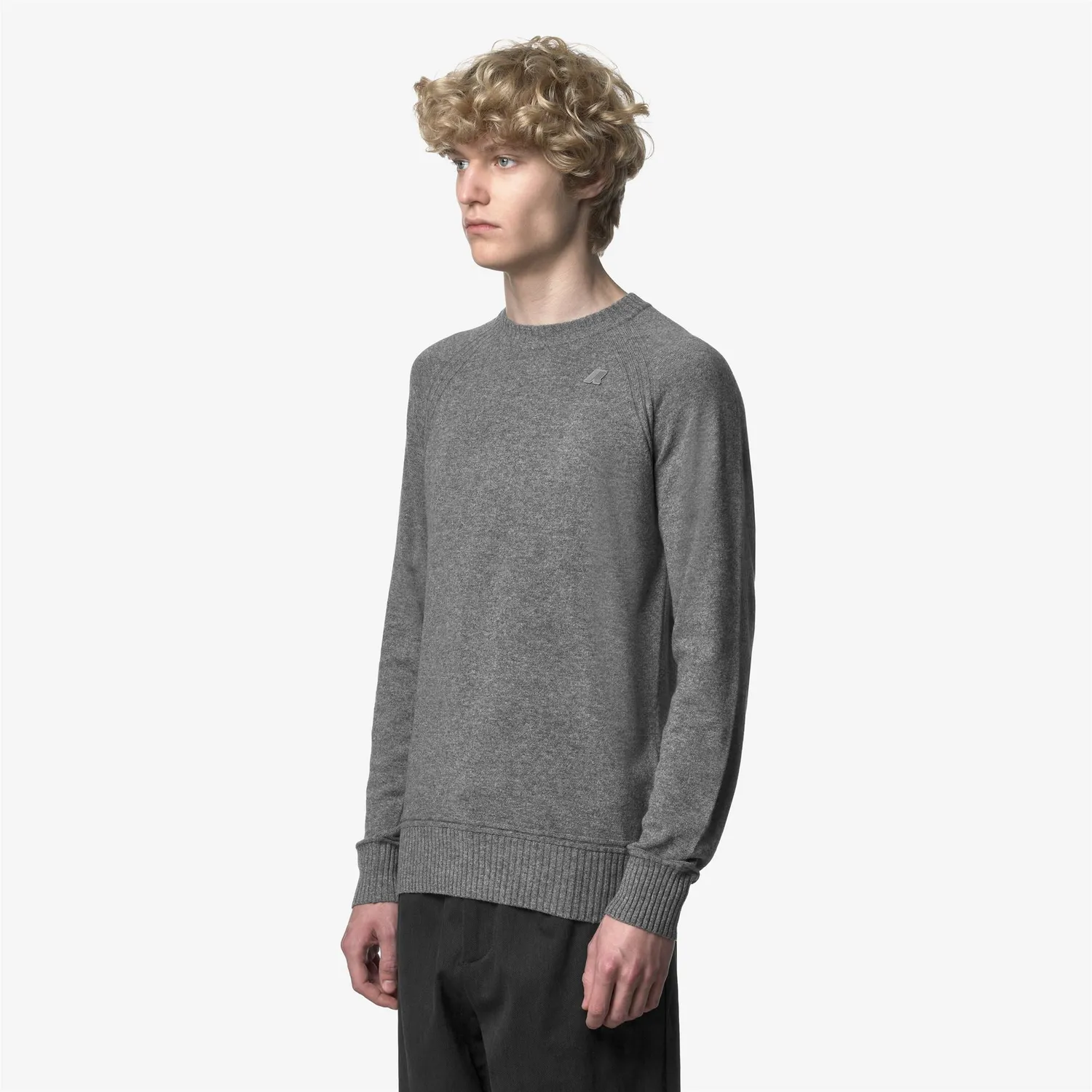 K-Way Sebas Wool Cashmere pulover gri barbati lana cașmir