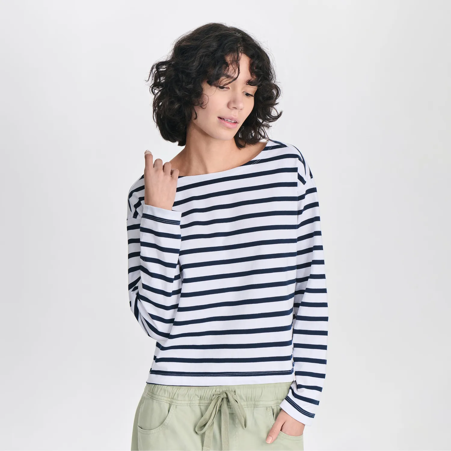 Eddie Bauer Sailor Bateau tricou dama Lt Berry bumbac decupat