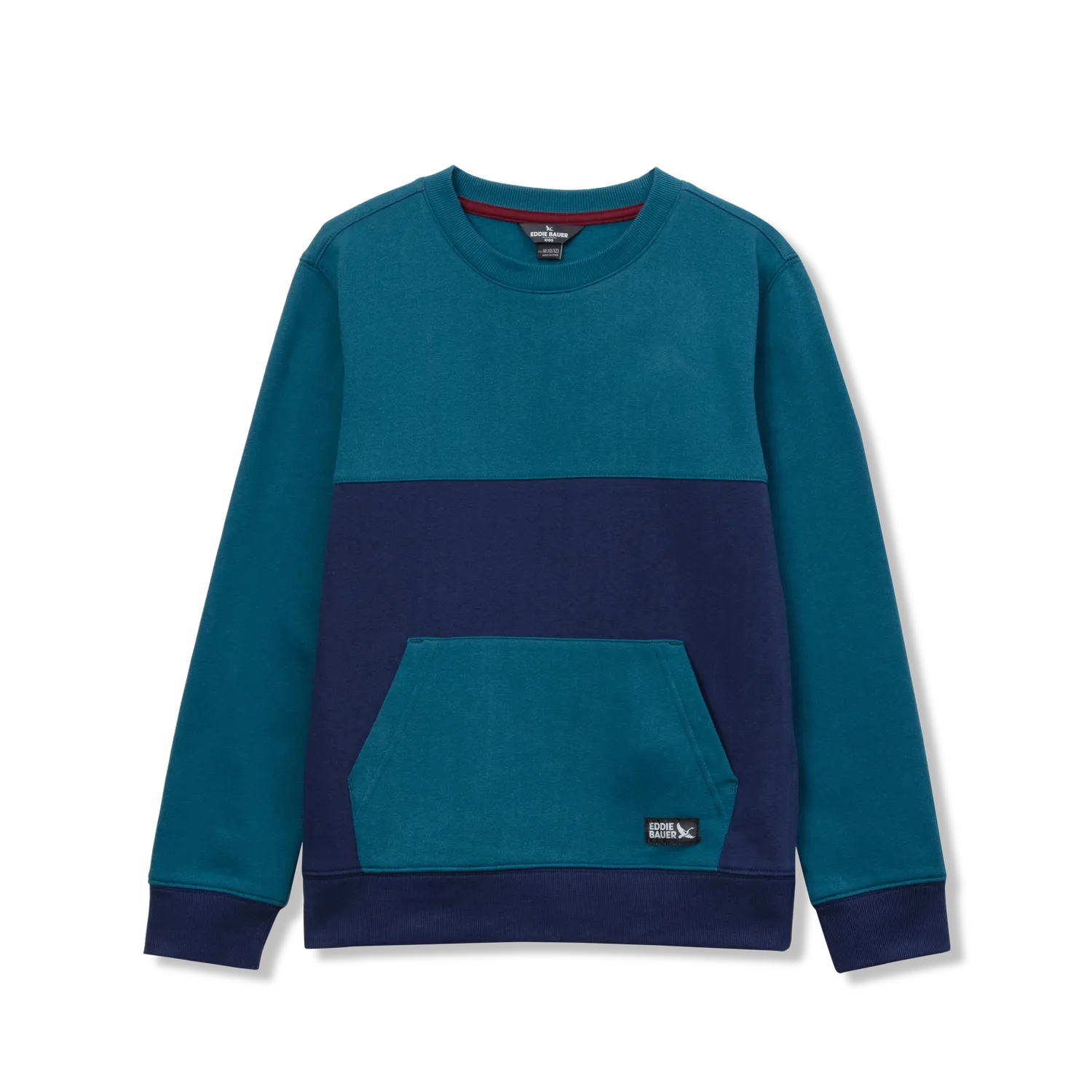 Eddie Bauer Camp Fleece Crewneck bluză Grey Heather bumbac